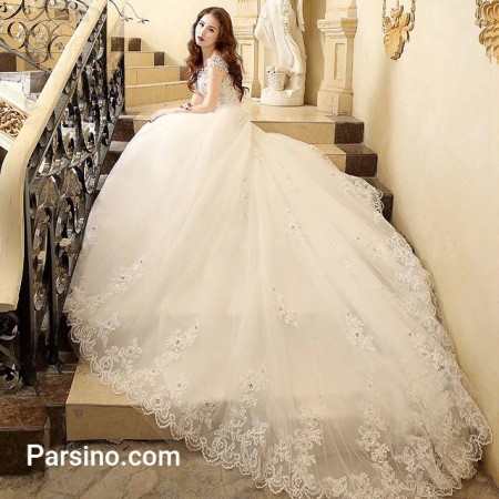 شیک ترین لباس عروس پرنسسی , مدل لباس عروس دنباله دار