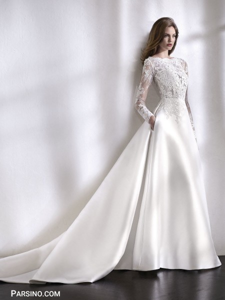 مدل جدید لباس عروس گیپور و بلند خارجی